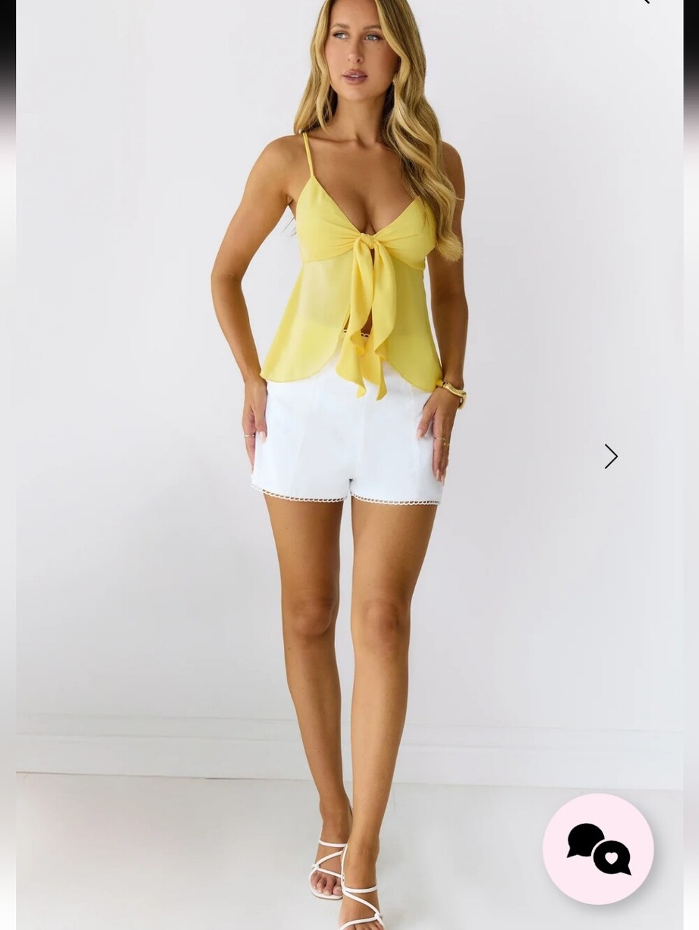 Hello Molly Lemon Yellow Tie-Front Top Brand New With Tags
